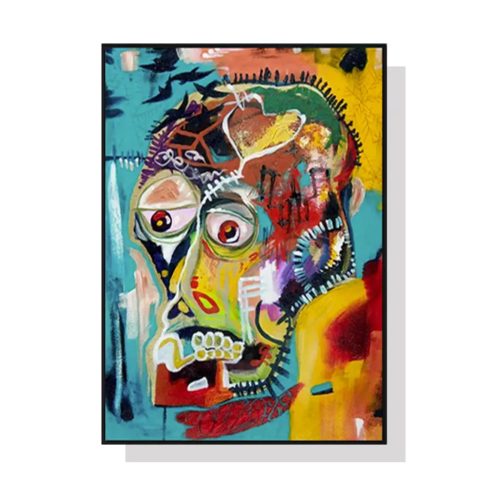 50cmx70cm Pop Art Head Black Frame Canvas Wall Art - Home & Garden > Wall Art
