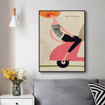 50cmx70cm Scooter Black Frame Canvas Wall Art - Home & Garden > Wall Art