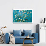 50cmx70cm Van Gogh Almond Blossom White Frame Canvas Wall Art - Home & Garden > Wall Art