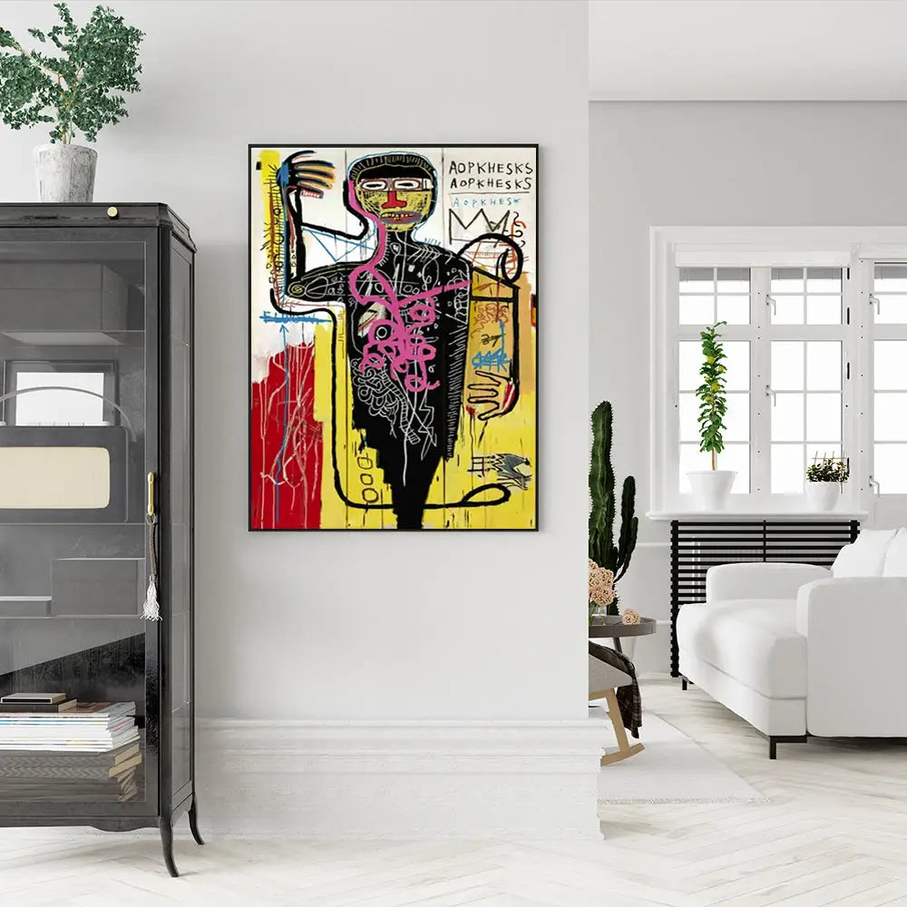 50cmx70cm Versus Medici Black Frame Canvas Wall Art - Home & Garden > Wall Art