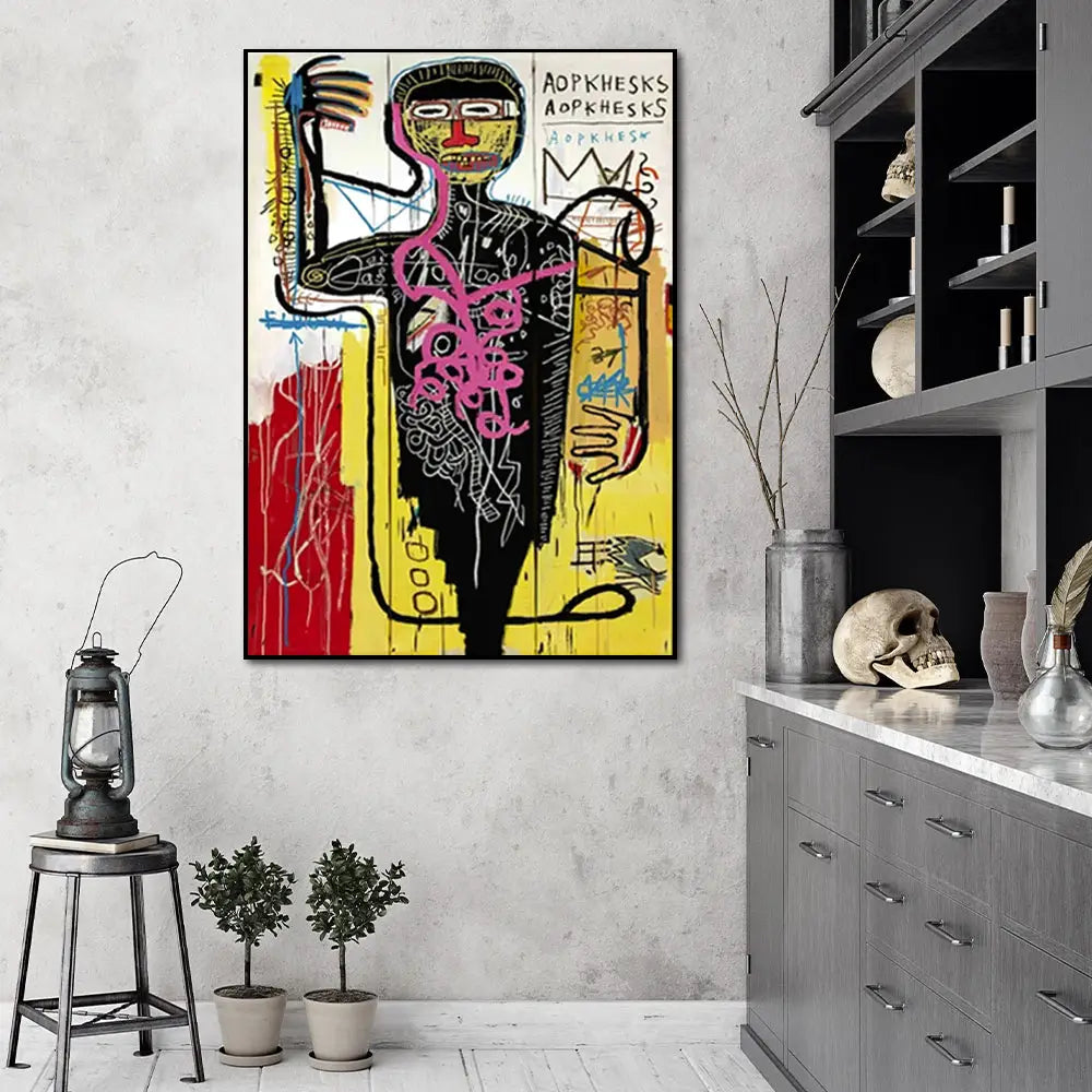 50cmx70cm Versus Medici Black Frame Canvas Wall Art - Home & Garden > Wall Art