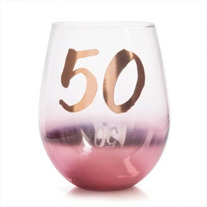 50th Birthday Blush Stemless - Home & Garden > Kitchenware
