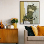 50X60cm Golden Veil Dark Wood Framed Canvas Wall Art - Home & Garden > Wall Art