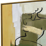 50X60cm Golden Veil Dark Wood Framed Canvas Wall Art - Home & Garden > Wall Art
