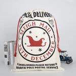 50x70cm Canvas Hessian Christmas Santa Sack Xmas Stocking Reindeer Kids Gift Bag Cream - Sleigh Mail (3) - Occasions >