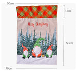 50x70cm Canvas Hessian Christmas Santa Sack Xmas Stocking Reindeer Kids Gift Bag Cream - Faceless Santa (B) - Occasions