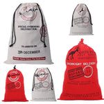 50x70cm Canvas Hessian Christmas Santa Sack Xmas Stocking Reindeer Kids Gift Bag Cartoon Santa - Occasions > Christmas