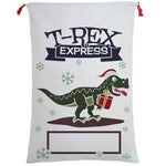 50x70cm Canvas Hessian Christmas Santa Sack Xmas Stocking Reindeer Kids Gift Bag Cream - T-Rex Express - Occasions >