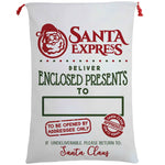50x70cm Canvas Hessian Christmas Santa Sack Xmas Stocking Reindeer Kids Gift Bag Cream - Santa Express - Occasions >