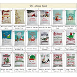 50x70cm Canvas Hessian Christmas Santa Sack Xmas Stocking Reindeer Kids Gift Bag Cream - Delivery Enclosed Gift