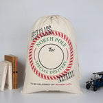50x70cm Canvas Hessian Christmas Santa Sack Xmas Stocking Reindeer Kids Gift Bag Cream - First Class Express