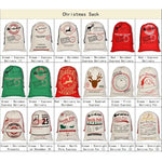 50x70cm Canvas Hessian Christmas Santa Sack Xmas Stocking Reindeer Kids Gift Bag Cream - Car Gift Express - Occasions >