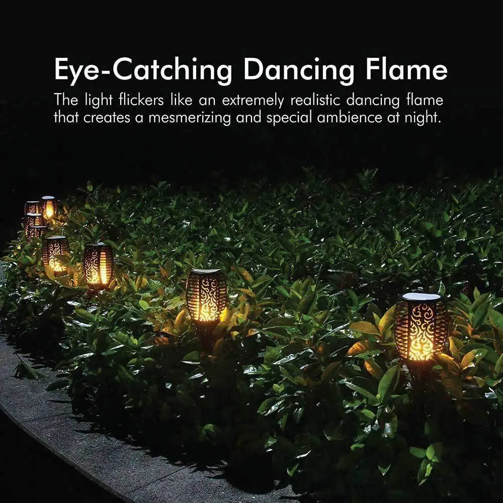 51 LED Bulbs Torch Solar Garden Outdoor Flame Dancing Flickering Light Auto Lamp - Home & Garden > Lighting