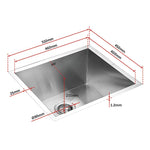 510x450mm Handmade Stainless Steel Undermount / Topmount Kitchen Laundry Sink with Waste - Furniture > Bathroom > Sinks