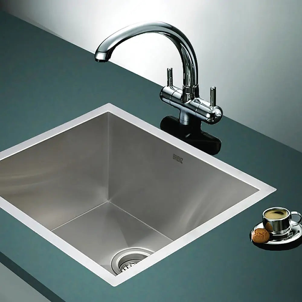 510x450mm Handmade Stainless Steel Undermount / Topmount Kitchen Laundry Sink with Waste - Furniture > Bathroom > Sinks
