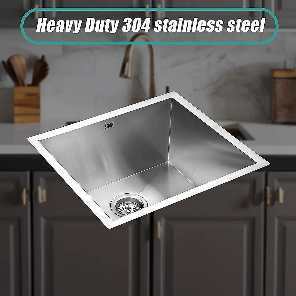 510x450mm Handmade Stainless Steel Undermount / Topmount Kitchen Laundry Sink with Waste - Furniture > Bathroom > Sinks