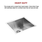 510x450mm Handmade Stainless Steel Undermount / Topmount Kitchen Laundry Sink with Waste - Furniture > Bathroom > Sinks