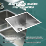 510x450mm Handmade Stainless Steel Undermount / Topmount Kitchen Laundry Sink with Waste - Furniture > Bathroom > Sinks