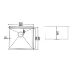 510x450mm Handmade Stainless Steel Undermount / Topmount Kitchen Laundry Sink with Waste - Furniture > Bathroom > Sinks