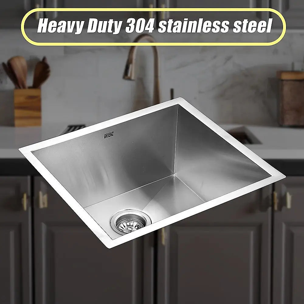 510x450mm Handmade Stainless Steel Undermount / Topmount Kitchen Laundry Sink with Waste - Furniture > Bathroom > Sinks