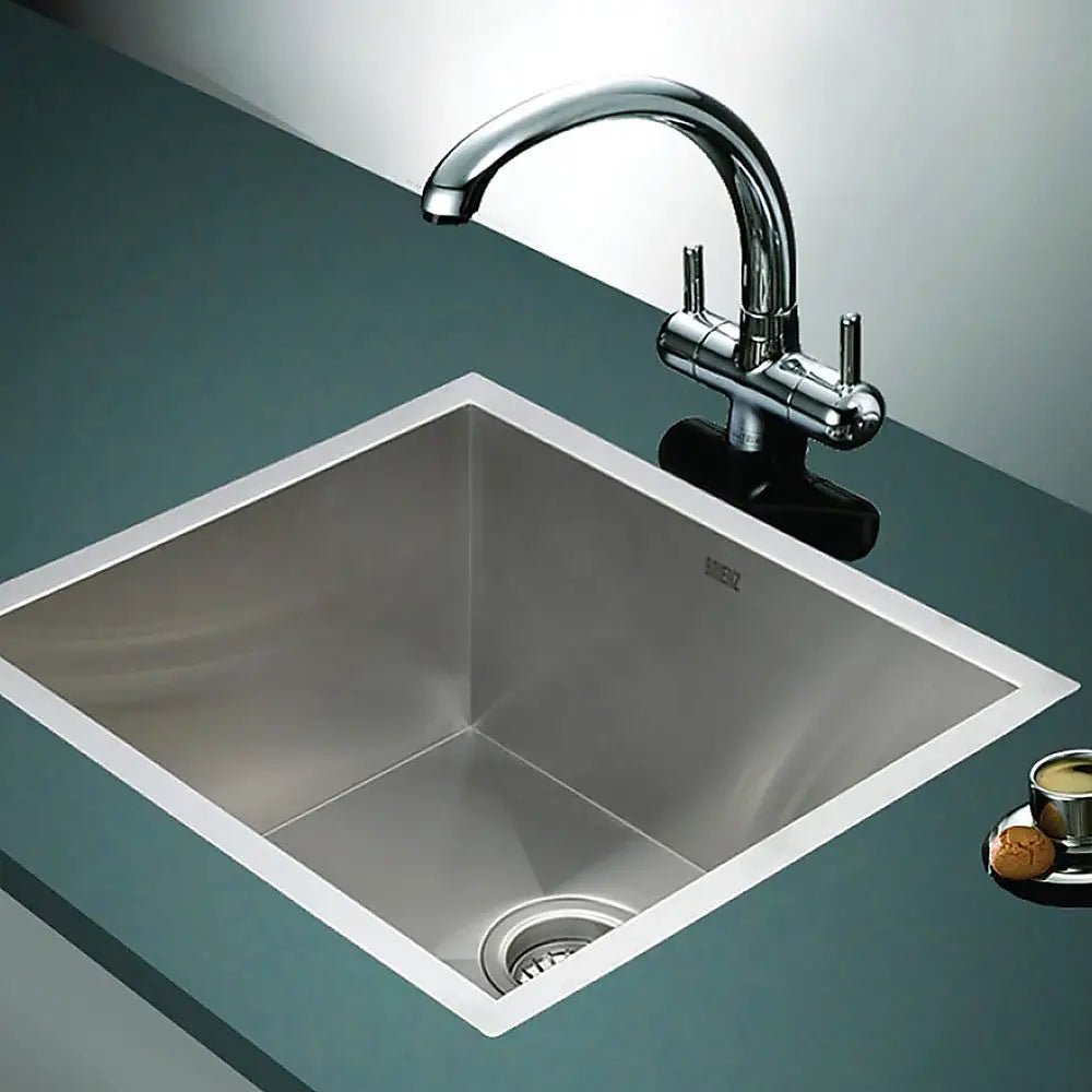 510x450mm Handmade Stainless Steel Undermount / Topmount Kitchen Laundry Sink with Waste - Furniture > Bathroom > Sinks
