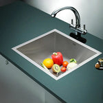510x450mm Handmade Stainless Steel Undermount / Topmount Kitchen Laundry Sink with Waste - Furniture > Bathroom > Sinks