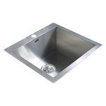 530x505mm Handmade Stainless Steel Topmount Kitchen Laundry Sink with Waste - Furniture > Bathroom > Sinks