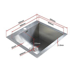 530x505mm Handmade Stainless Steel Topmount Kitchen Laundry Sink with Waste - Furniture > Bathroom > Sinks