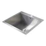 530x505mm Handmade Stainless Steel Topmount Kitchen Laundry Sink with Waste - Furniture > Bathroom > Sinks