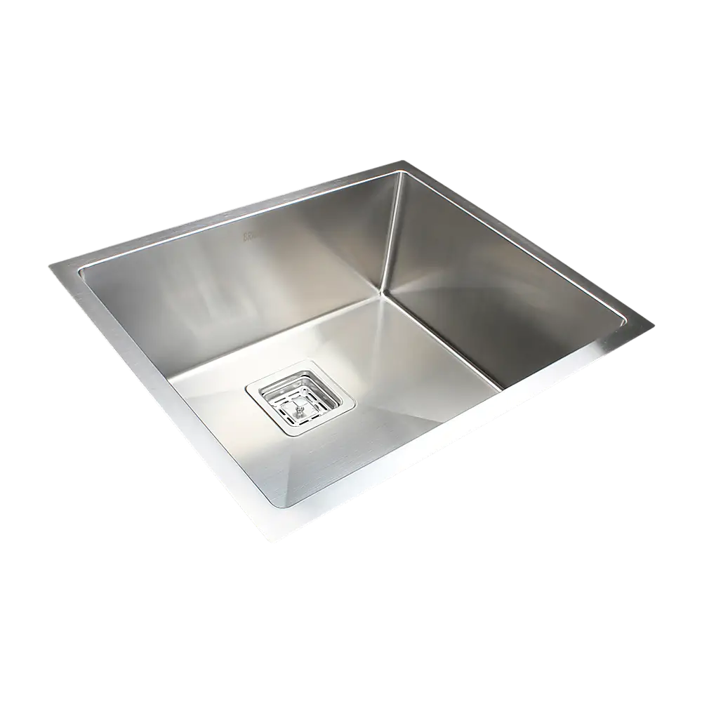 550x455mm Handmade 1.5mm Stainless Steel Undermount / Topmount Kitchen Sink with Square Waste - Furniture > Bathroom >