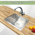 550x455mm Handmade 1.5mm Stainless Steel Undermount / Topmount Kitchen Sink with Square Waste - Furniture > Bathroom >