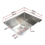 550x455mm Handmade 1.5mm Stainless Steel Undermount / Topmount Kitchen Sink with Square Waste - Furniture > Bathroom >