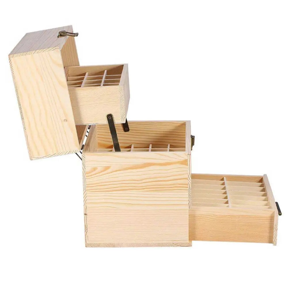59 Slots Essential Oils Storage Box - Wooden 3-Tier Bottle Holder - Home & Garden > Storage