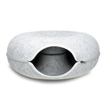 59 x 29cm Cat Tunnel Bed Dark Grey Felt Pet Puppy Nest Cave Toy Light Grey - Pet Care > Dog Supplies > Dog Beds