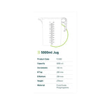 5L Measuring Jug Heavy Duty Clear Plastic Propylene Food Grade BPA 5 Pro-Jug - Home & Garden > Kitchenware