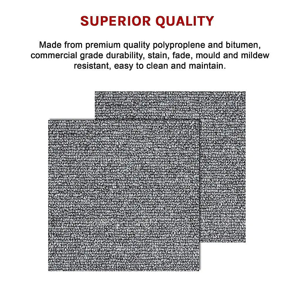 5m2 Box of Premium Carpet Tiles Commercial Domestic Office Heavy Use Flooring Grey - Furniture > Office