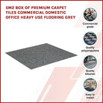 5m2 Box of Premium Carpet Tiles Commercial Domestic Office Heavy Use Flooring Grey - Furniture > Office