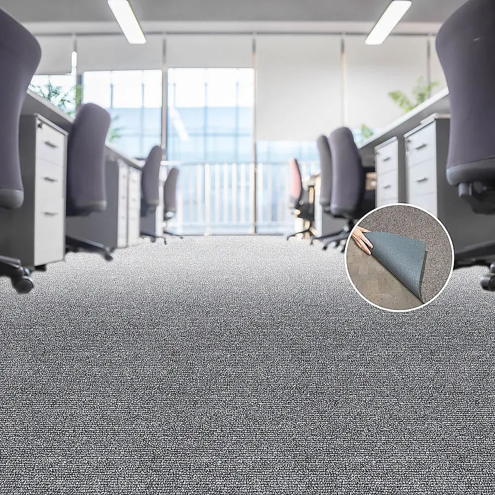 5m2 Box of Premium Carpet Tiles Commercial Domestic Office Heavy Use Flooring Grey - Furniture > Office