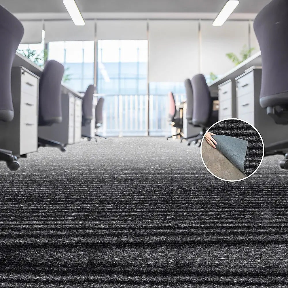 5m2 Box of Premium Carpet Tiles Commercial Domestic Office Heavy Use Flooring Charcoal - Furniture > Office