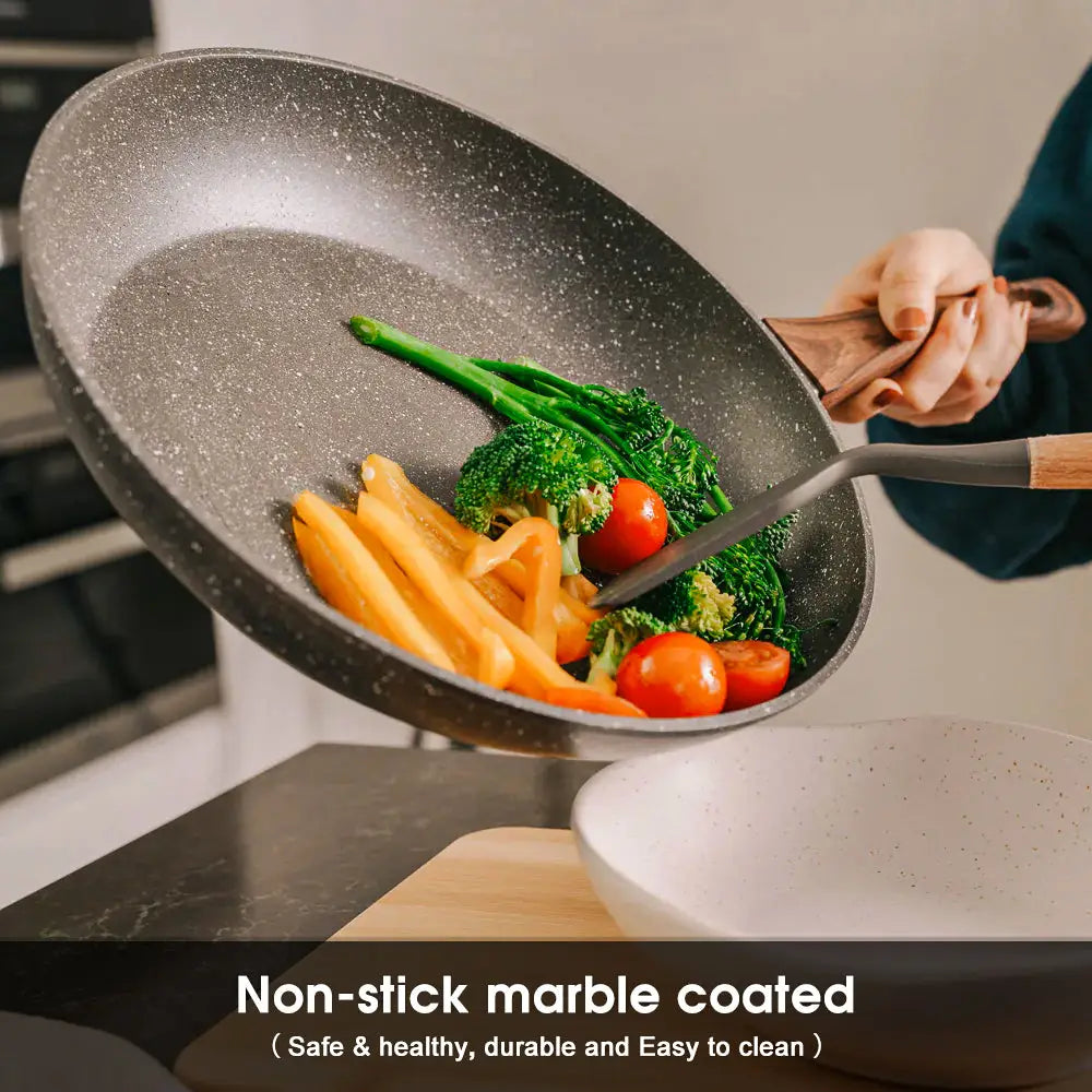 5Pieces Non-Stick Marble Coating Saucepan/Casserole/Fry Pan Cookware Set - Home & Garden > Kitchenware > Kitchen