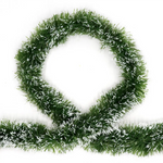 5x 2.5m Christmas Tinsel Xmas Garland Sparkly Snowflake Party Natural Home Décor Snow Tips in Green - Occasions >