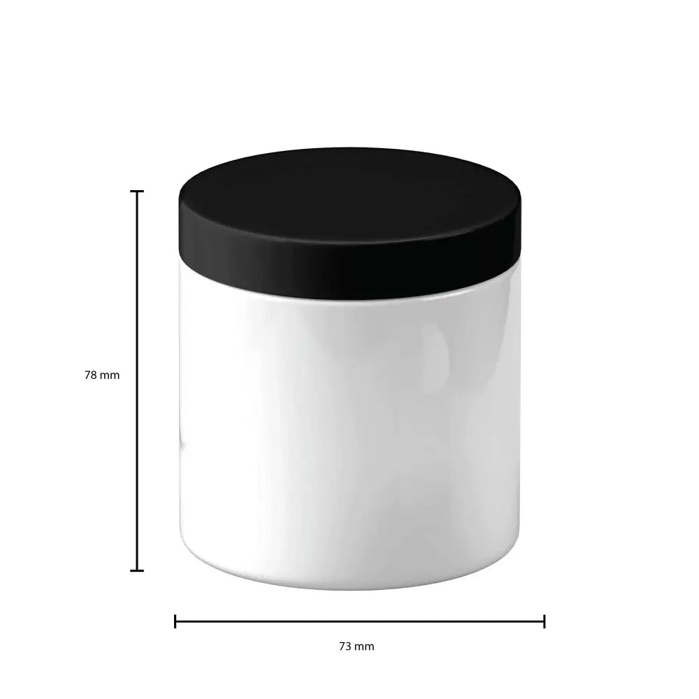 5x 250g Plastic Cosmetic Jar + Lids - Empty White Cream Container - Home & Garden > Storage