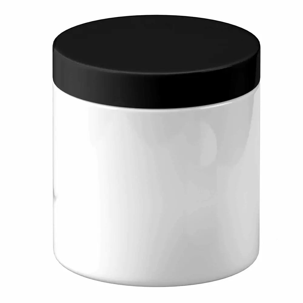 5x 250g Plastic Cosmetic Jar + Lids - Empty White Cream Container - Home & Garden > Storage