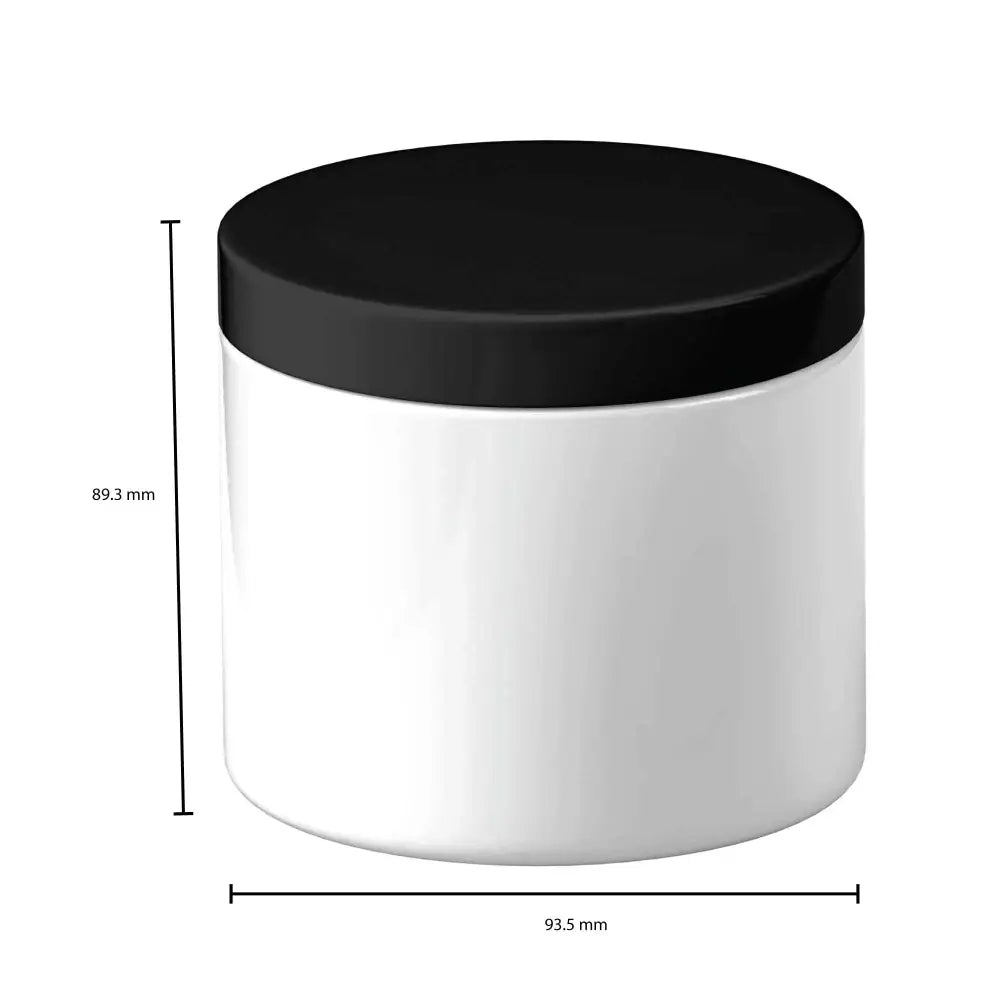 5x 500g Plastic Cosmetic Jar + Lids - Empty White Cream Container - Home & Garden > Storage