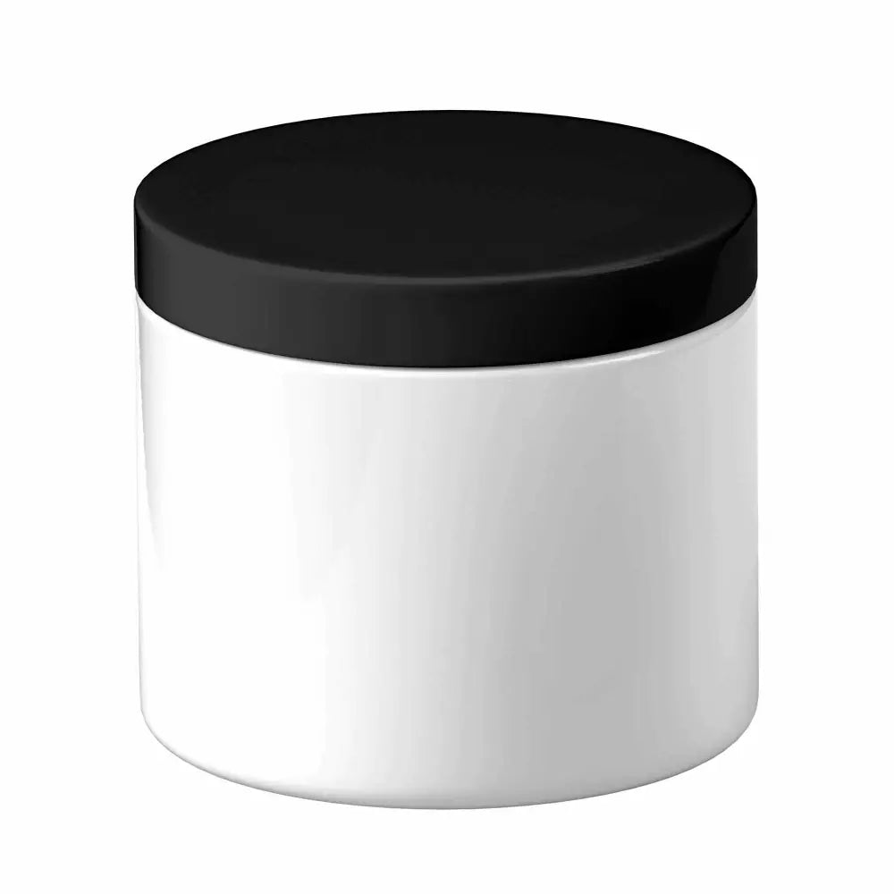 5x 500g Plastic Cosmetic Jar + Lids - Empty White Cream Container - Home & Garden > Storage