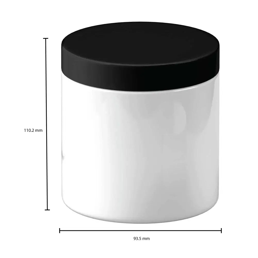 5x 600g Plastic Cosmetic Jar + Lids - Empty White Cream Container - Home & Garden > Storage