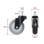 5x Office Chair Caster Wheels Set Heavy Duty & Safe for All Floors w/Universal Fit - Furniture > Office