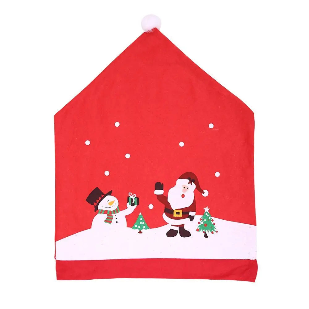 6-10x Christmas Santa Hat Chair Covers Table Cloth Dinner Home Décor Ornaments Table Runner (34x176 cm) - Occasions >