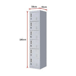 6-Door Locker for Office Gym Shed School Home Storage - Furniture > Office