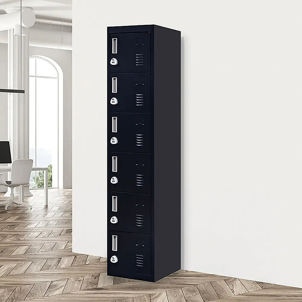 6-Door Locker for Office Gym Shed School Home Storage - Furniture > Office